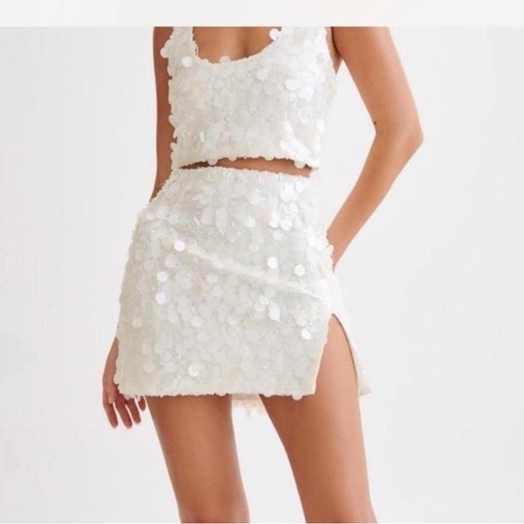Meshki Dresses & Skirts - Meshki White Sequin Set